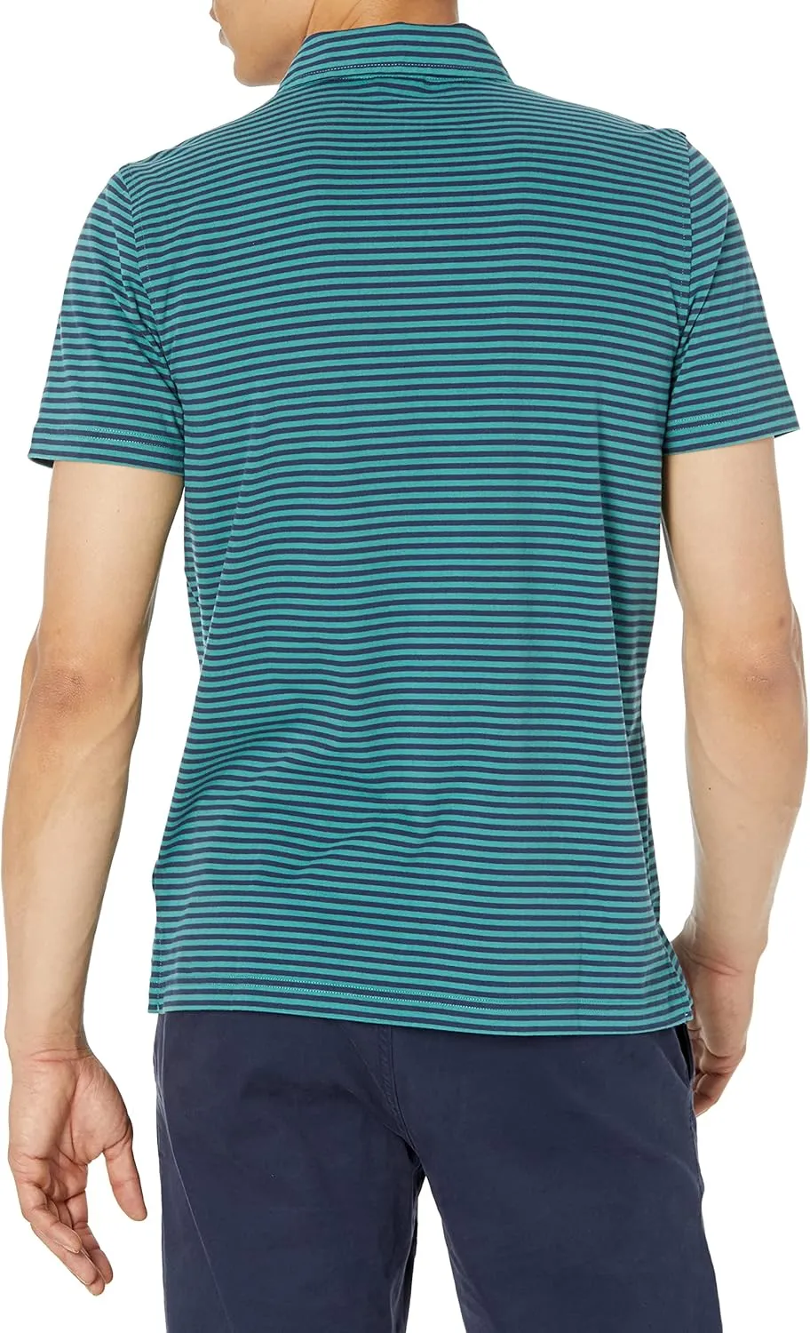 Brooks Brothers Men's Cotton Jersey Feeder Stripe Short Sleeve Polo