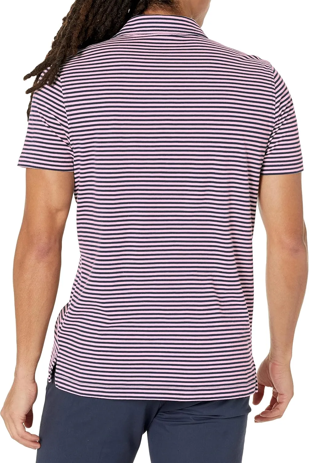 Brooks Brothers Men's Cotton Jersey Feeder Stripe Short Sleeve Polo
