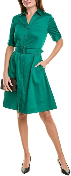 Brooks Brothers Women's Cotton Sateen Short Sleeve Shirt Dress