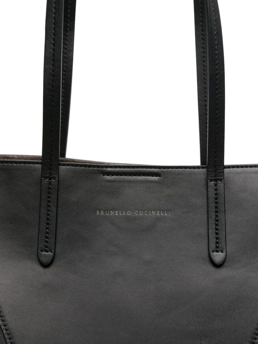 BRUNELLO CUCINELLI Smooth Grain Leather Tote Handbag