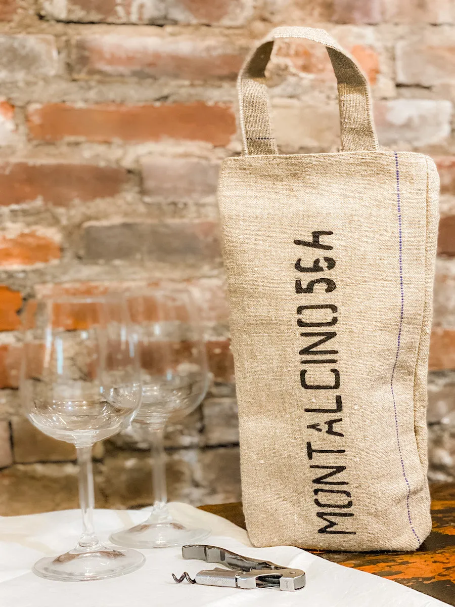 Burlap Wine Tote