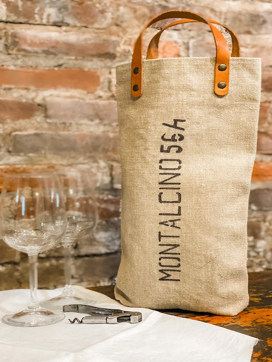 Burlap Wine Tote