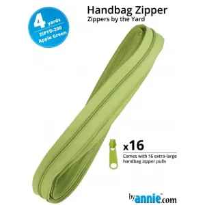By Annie Zipper - 4yd with 16 Pulls - Apple Green