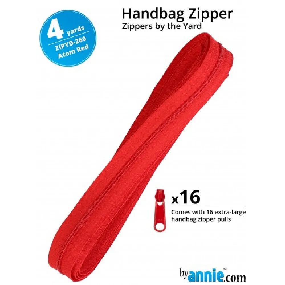 By Annie Zipper - 4yd with 16 Pulls -Atom Red