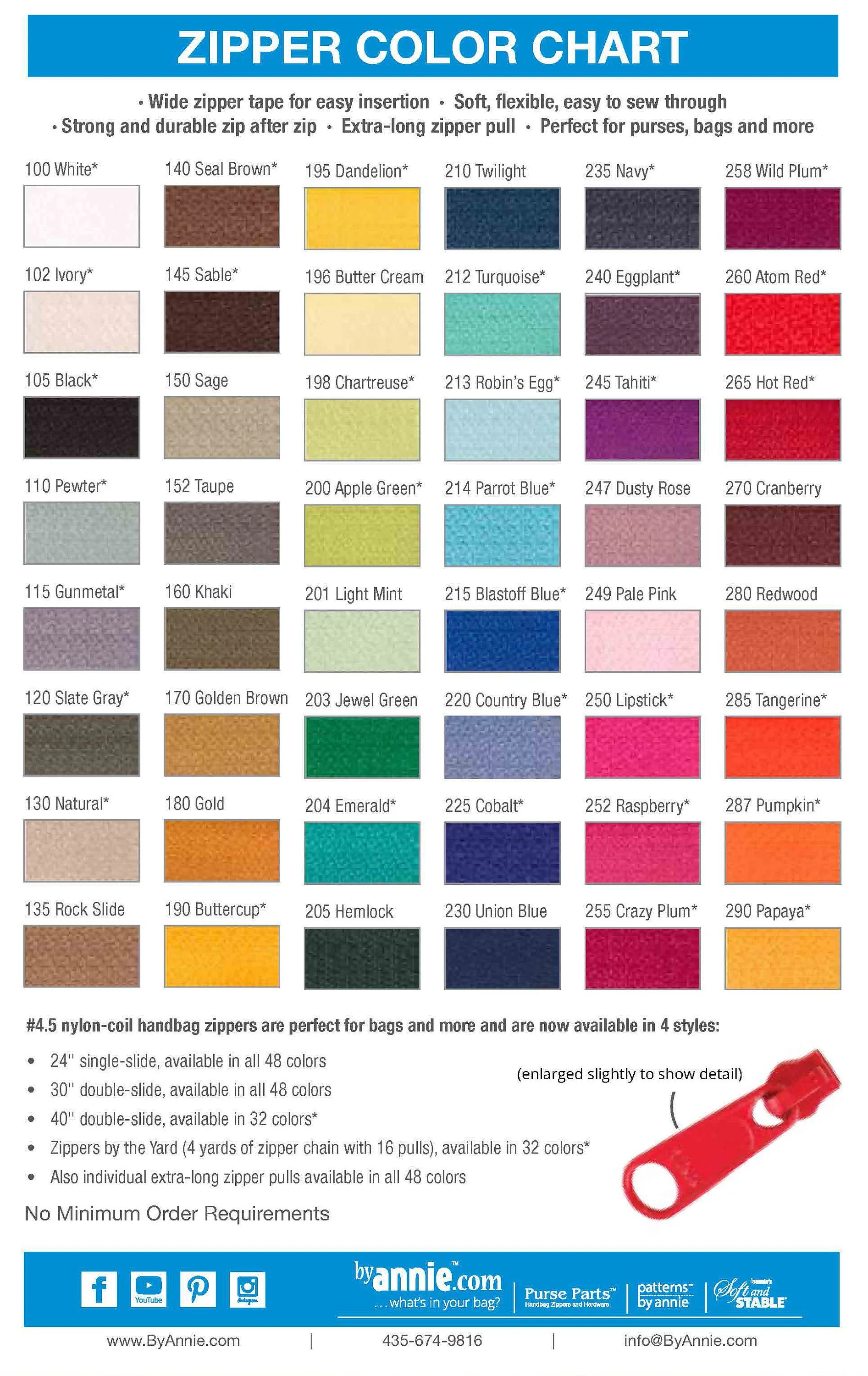 ByAnnie 40" #4.5 Double Sided Zippers