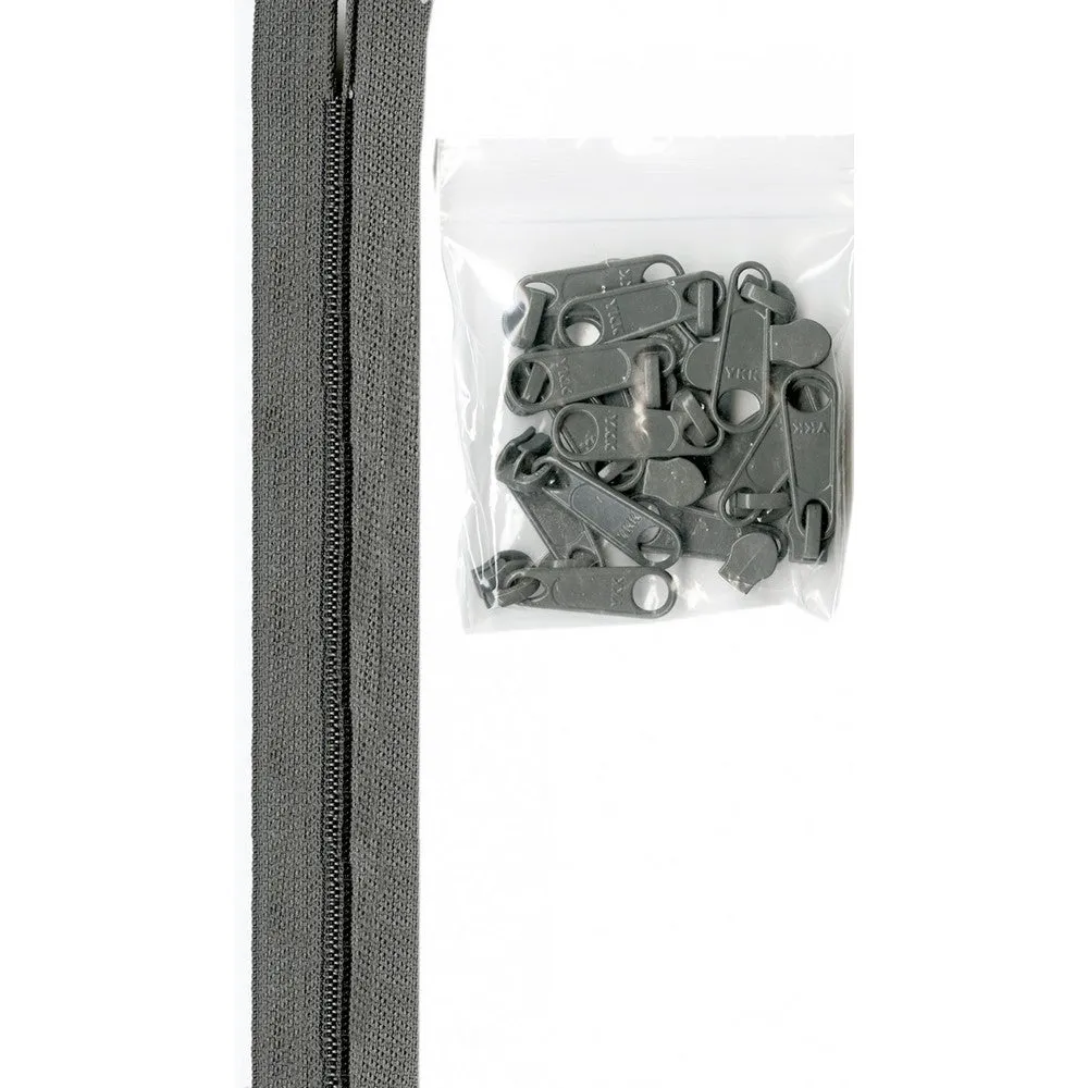 ByAnnie: Zipper by the Yard - 4 yards 16mm   16 Extra Large Coordinated Pulls