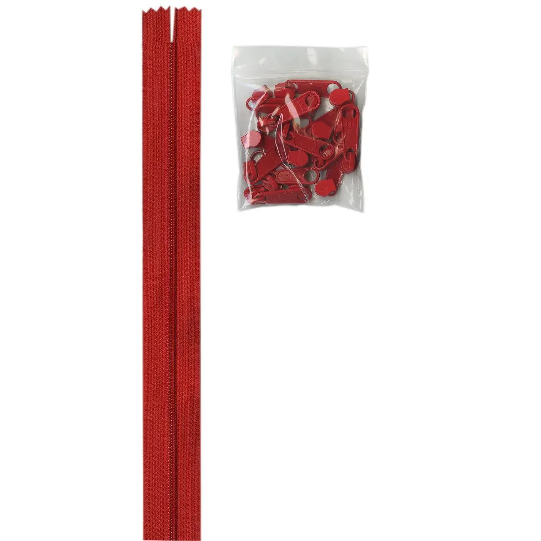 ByAnnie: Zipper by the Yard - 4 yards 16mm   16 Extra Large Coordinated Pulls