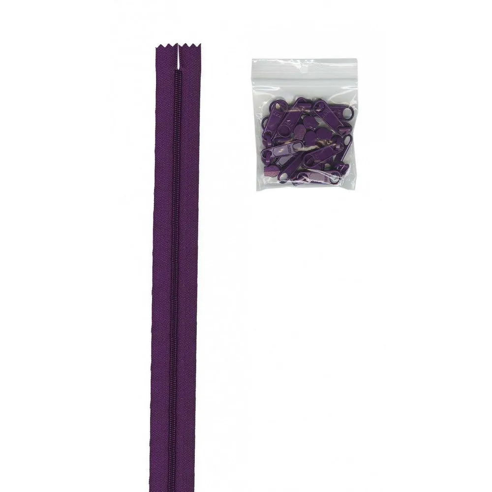 ByAnnie: Zipper by the Yard - 4 yards 16mm   16 Extra Large Coordinated Pulls
