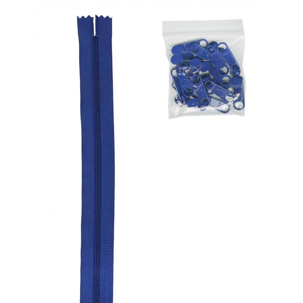 ByAnnie: Zipper by the Yard - 4 yards 16mm   16 Extra Large Coordinated Pulls