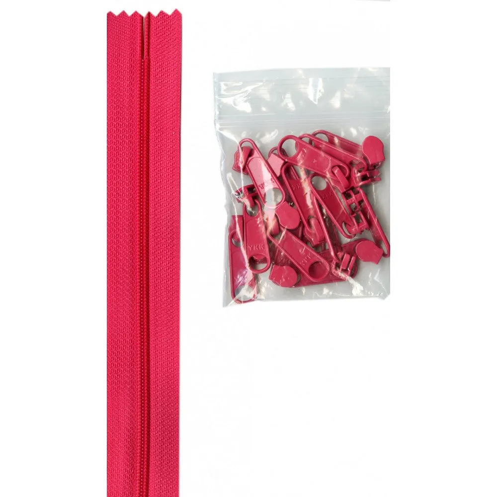 ByAnnie: Zipper by the Yard - 4 yards 16mm   16 Extra Large Coordinated Pulls