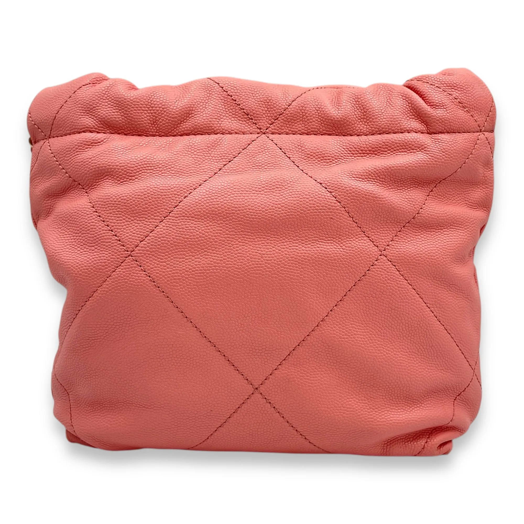 C22 Mini Pink Crossbody Bag in Calfskin, Gold hardware
