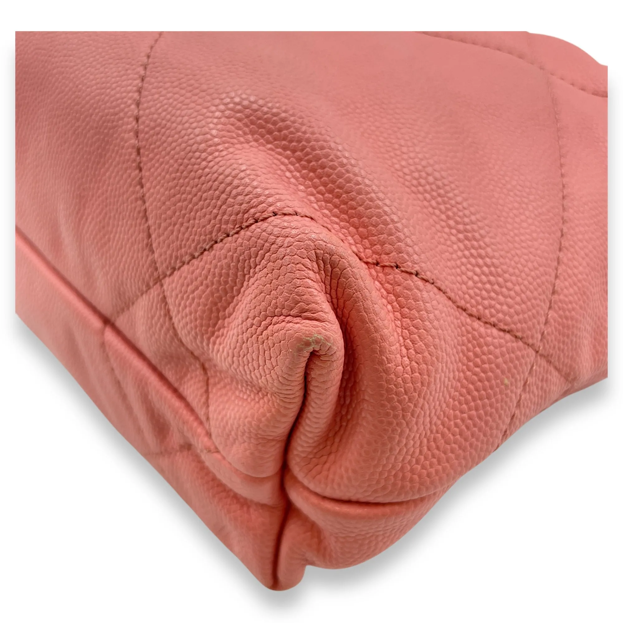 C22 Mini Pink Crossbody Bag in Calfskin, Gold hardware