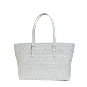 CA 1136 - TOTE BAG - WHITE RAFFIA