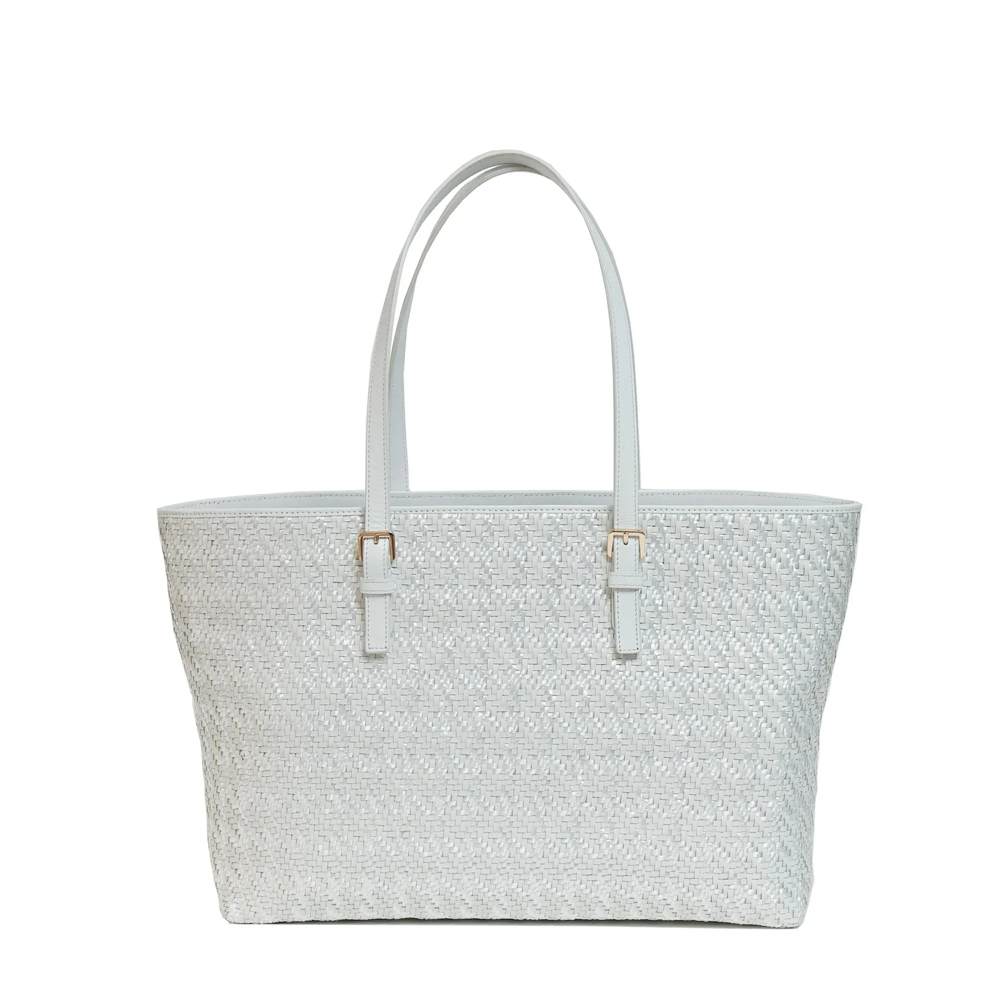 CA 1136 - TOTE BAG - WHITE RAFFIA