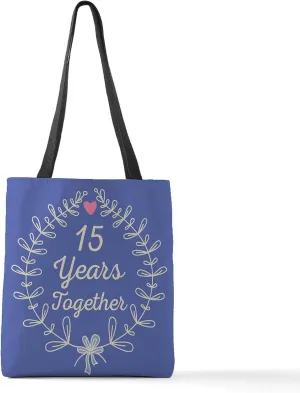CafePress 15Th Anniversary Wreath Polyester Tote Bag 16"x16"