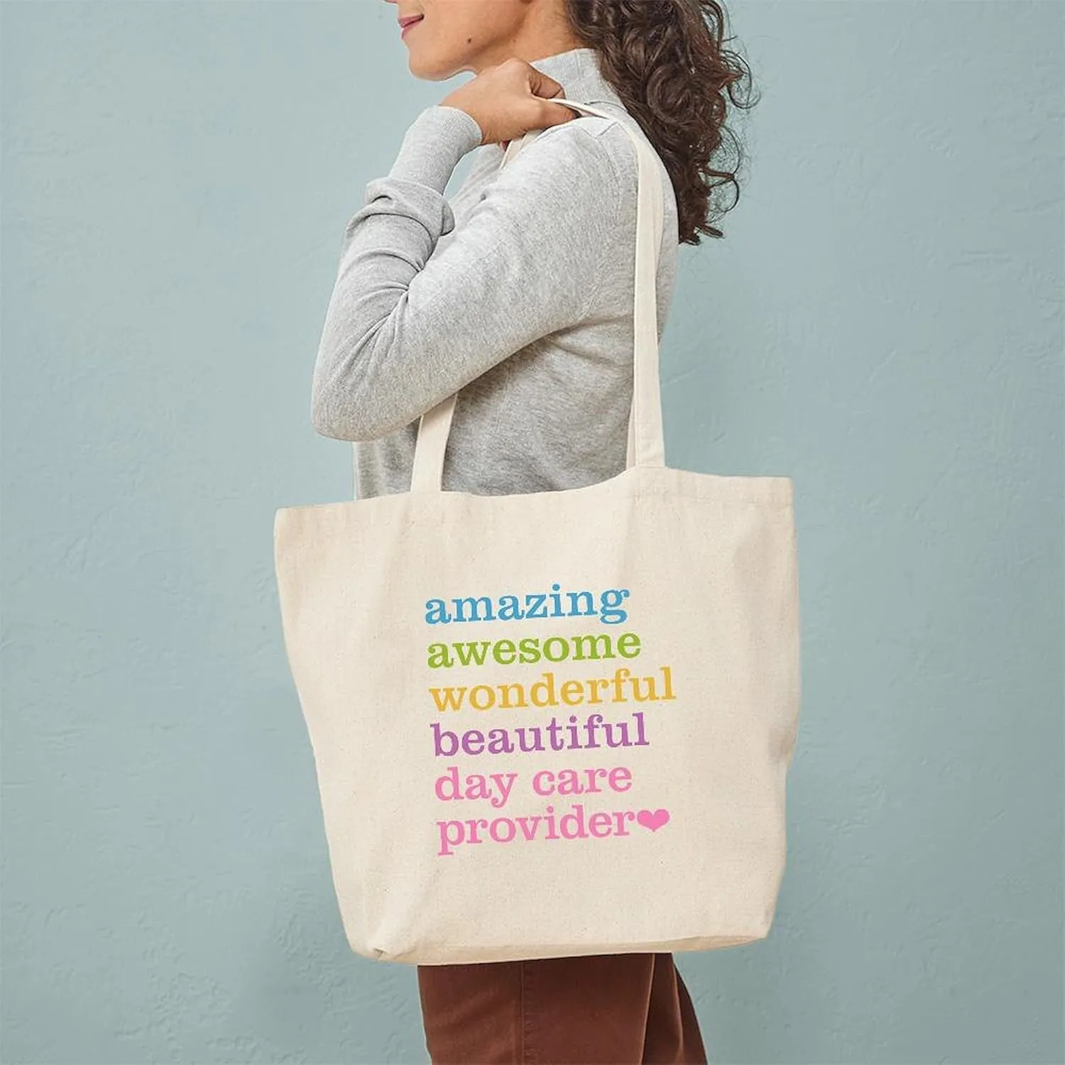 CafePress Day Care Provider Tote Bag Reusable Natural Beige Canvas Shopping Bag