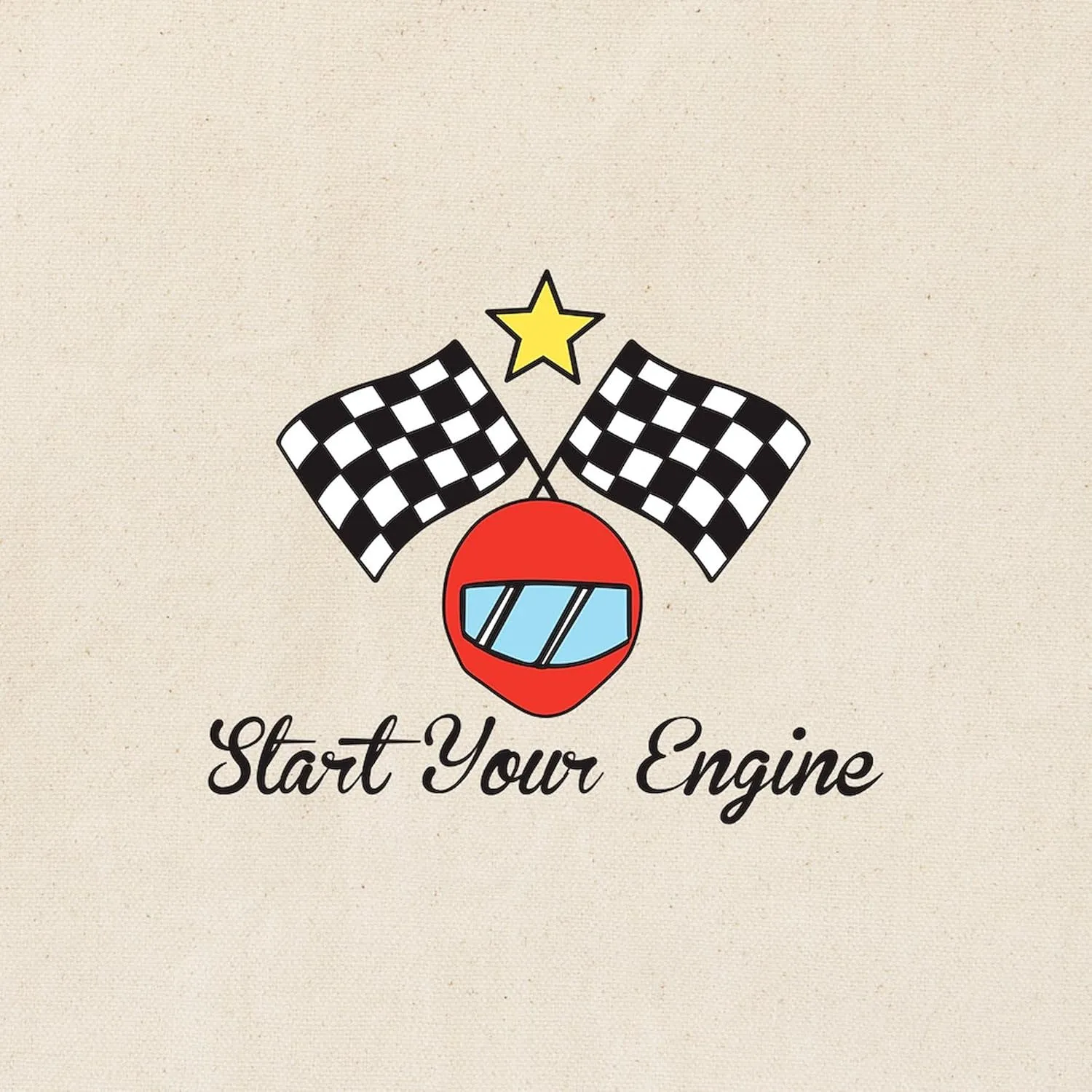 CafePress Start Your Engine Tote Bag Reusable Natural Beige Canvas Shopping Bag