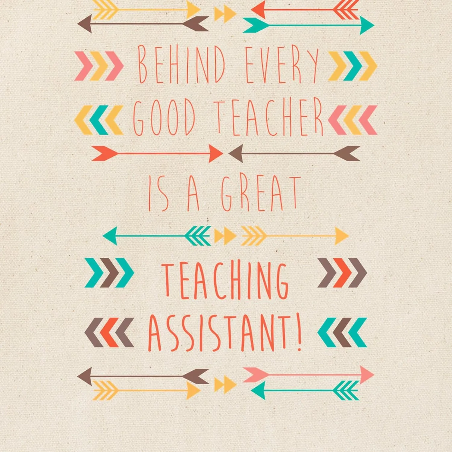 CafePress Teaching Assistant Tote Bag Natural Canvas Tote Bag, Reusable Shopping Bag