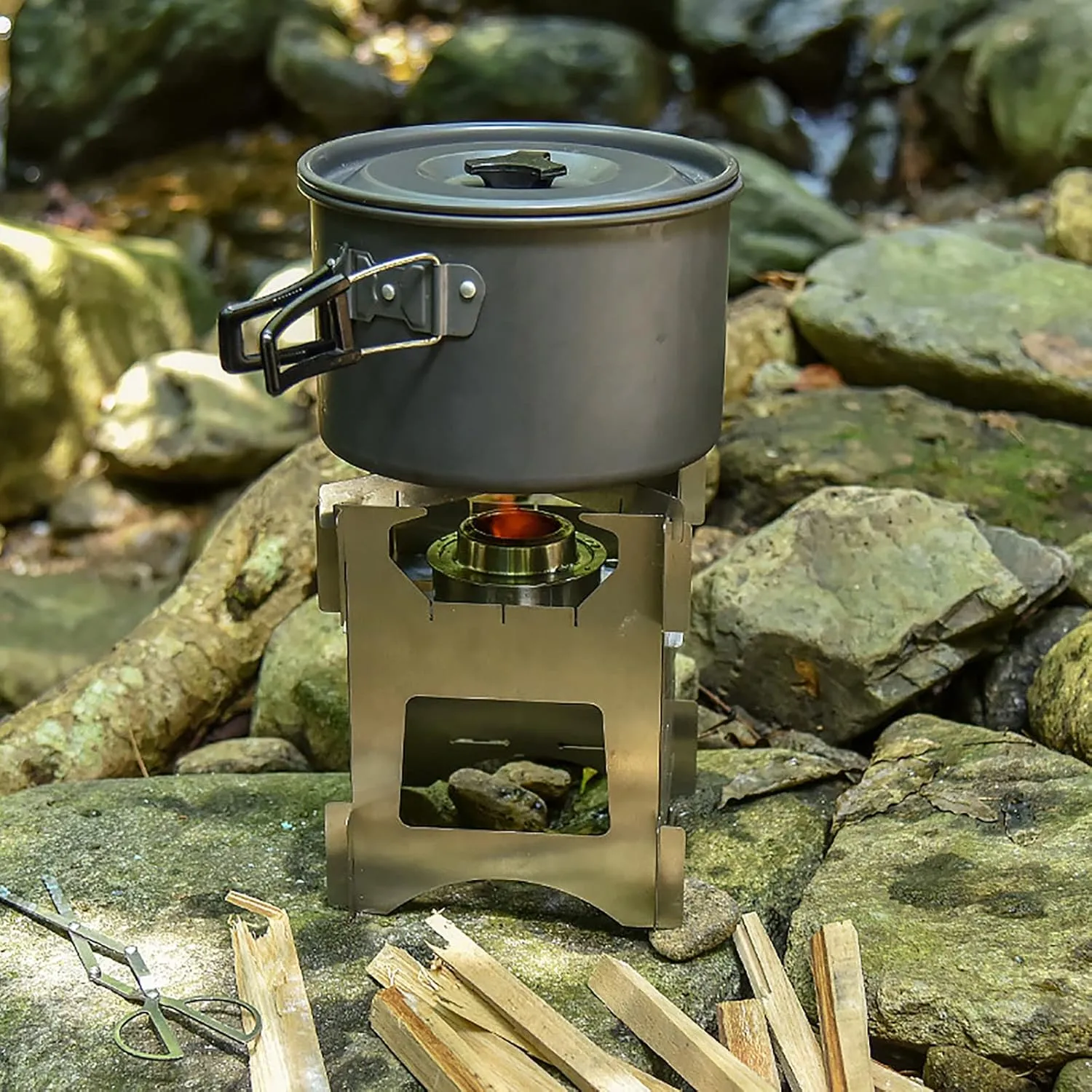 Camping Stove Wood Burning Stoves Portable Backpacking Stove Stainless Steel Stove Lightweight Stove for Outdoor Camping Hiking Picnic BBQ