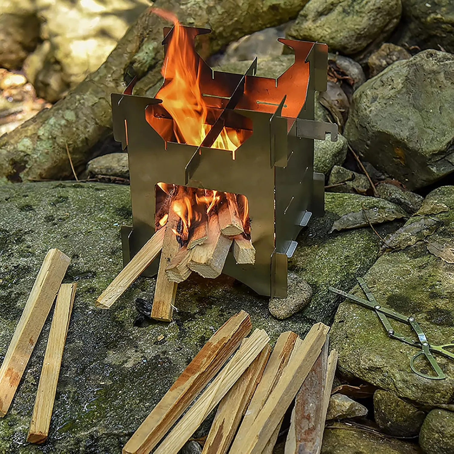 Camping Stove Wood Burning Stoves Portable Backpacking Stove Stainless Steel Stove Lightweight Stove for Outdoor Camping Hiking Picnic BBQ