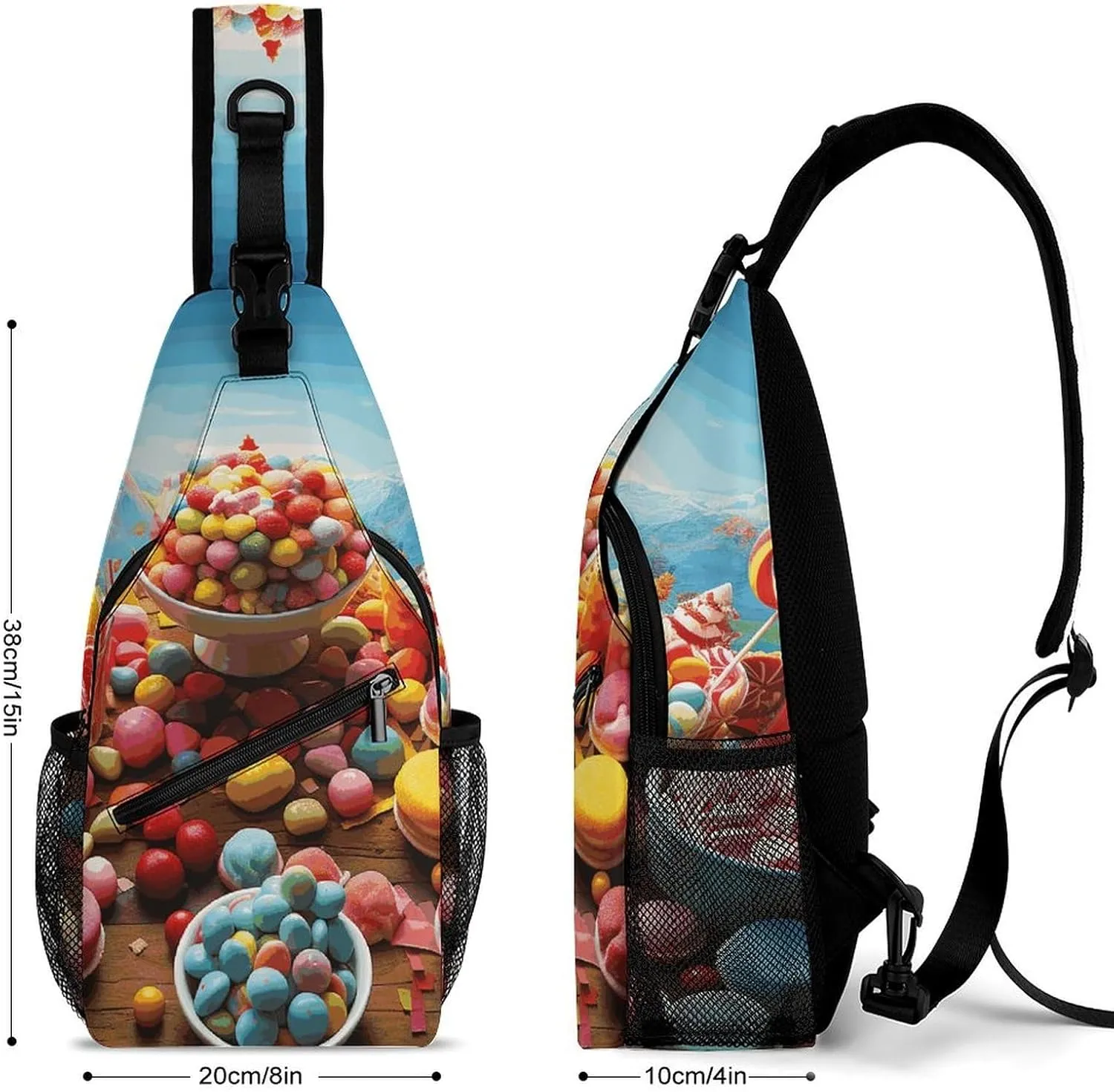 Candy Poster Sling Bag Crossbody Bags Cross Body Bag Fanny Packs Chest Bags Sling Purses for Travel