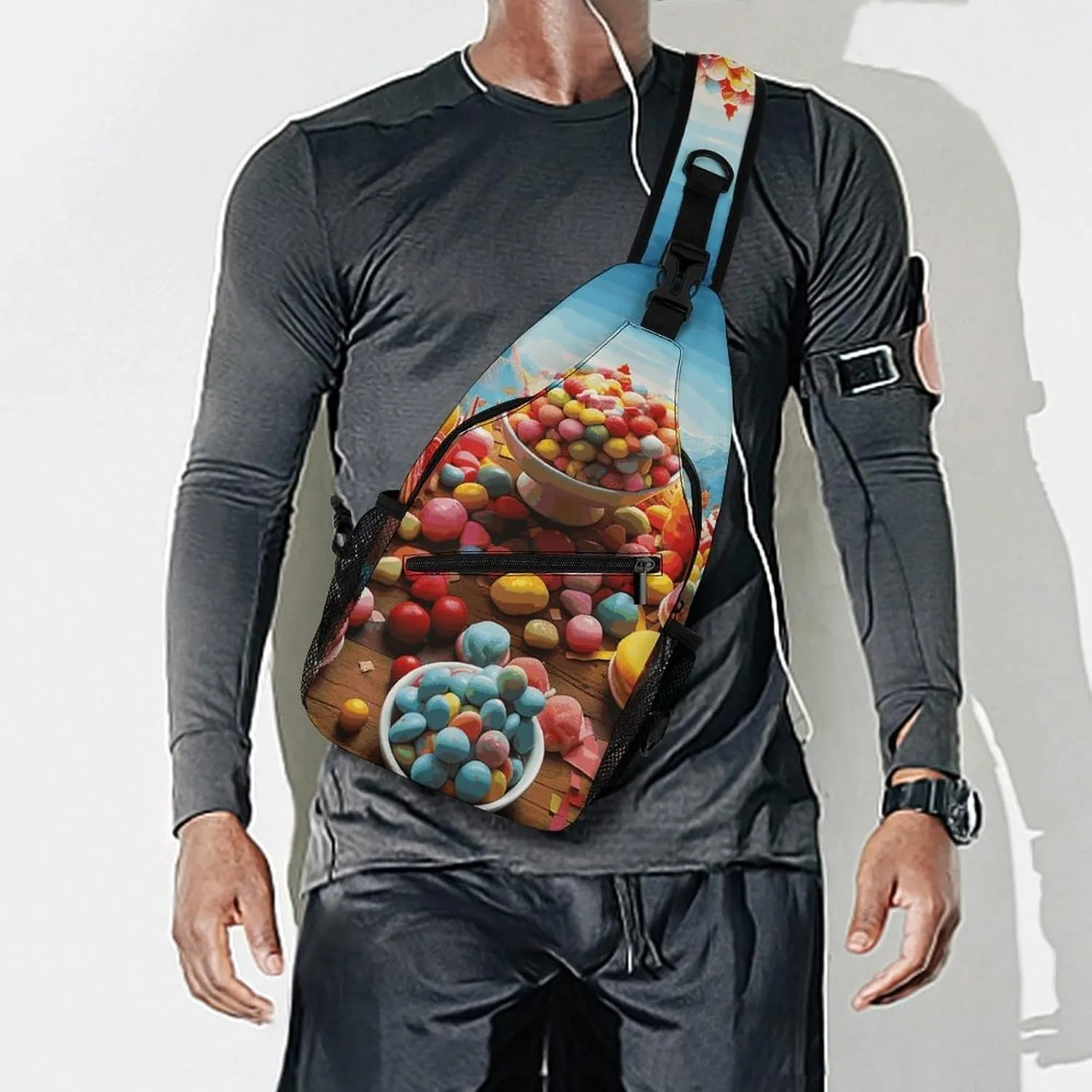 Candy Poster Sling Bag Crossbody Bags Cross Body Bag Fanny Packs Chest Bags Sling Purses for Travel