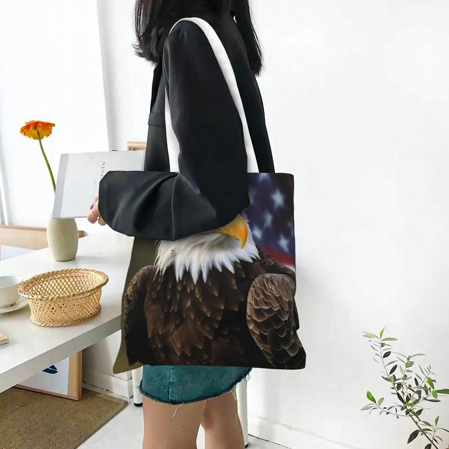 Canvas Tote Bag For Women Reusable Shopping Bag Casual Arch In Mallorca Spain Shoulder Bag Handbag For Travel
