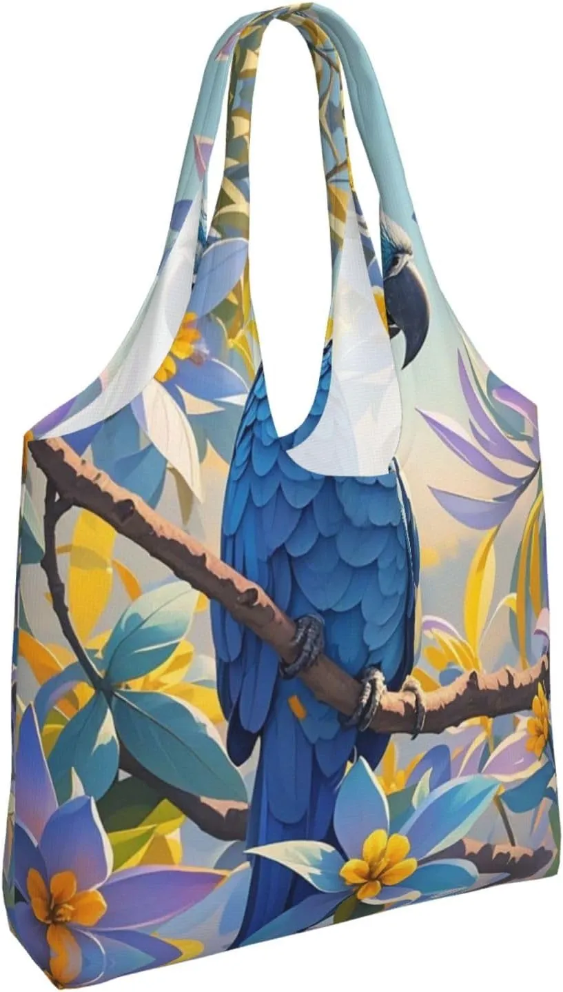 Canvas Tote Bag Lightweight Reusable Grocery Shopping Bag Brook Trout Fly Fishing Handbag for Women Men