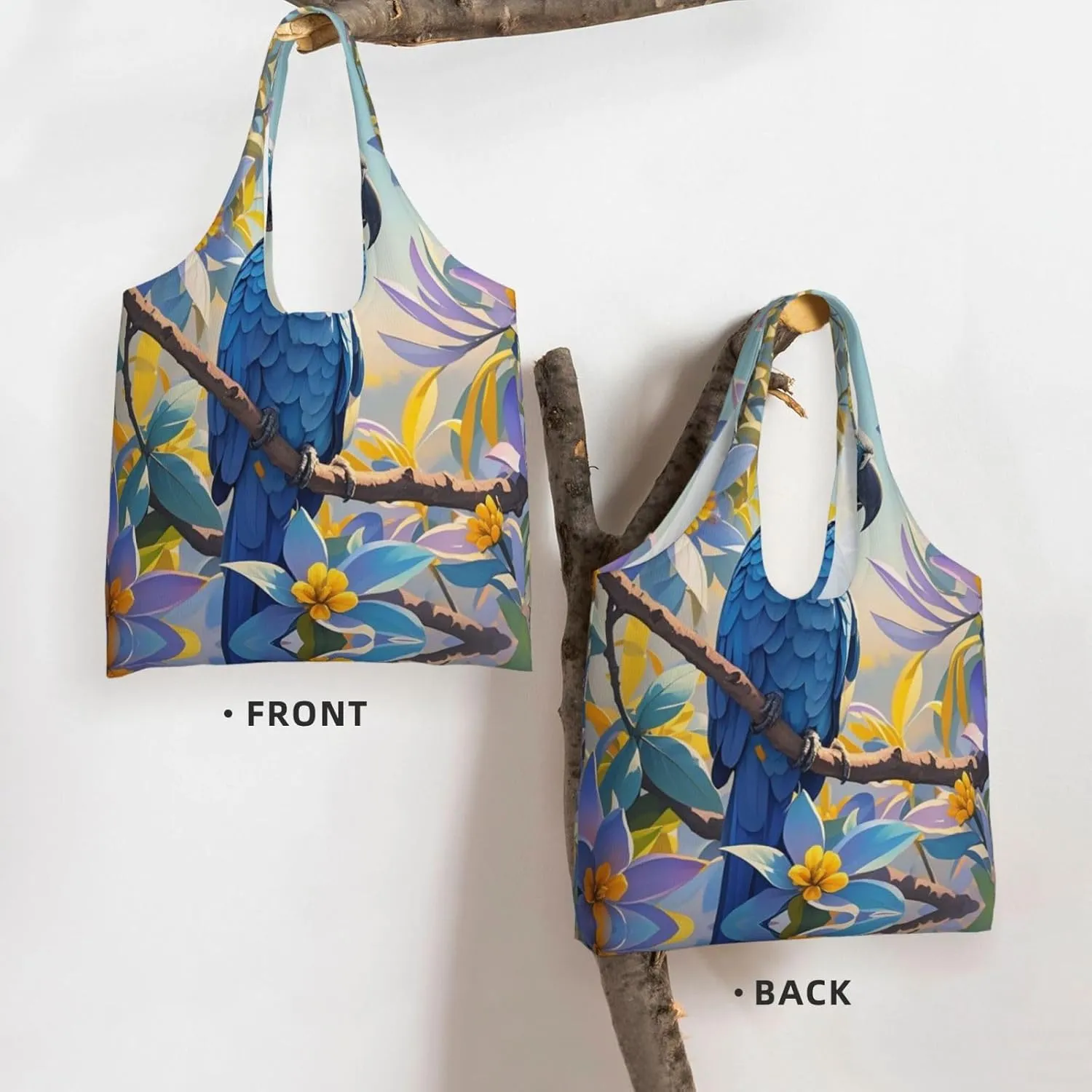 Canvas Tote Bag Lightweight Reusable Grocery Shopping Bag Brook Trout Fly Fishing Handbag for Women Men