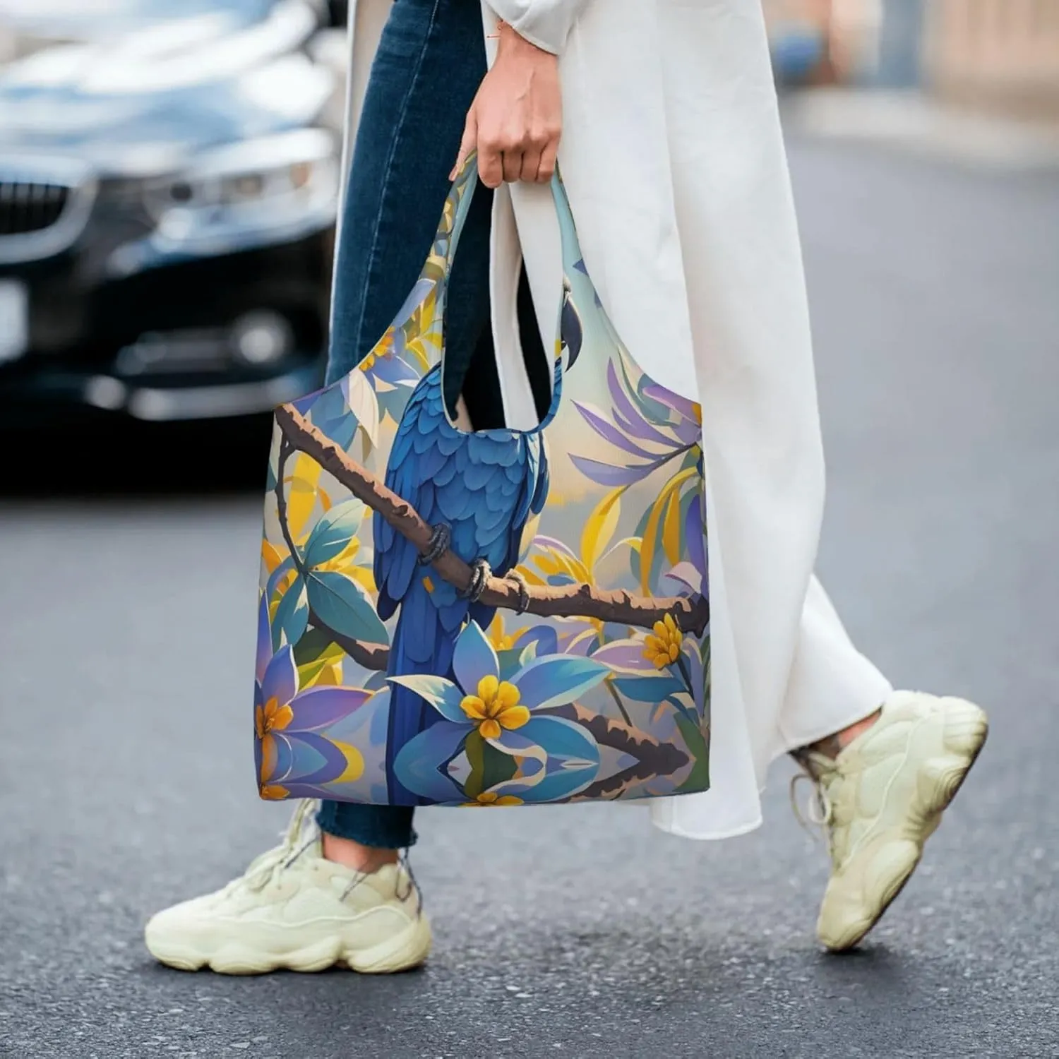 Canvas Tote Bag Lightweight Reusable Grocery Shopping Bag Brook Trout Fly Fishing Handbag for Women Men