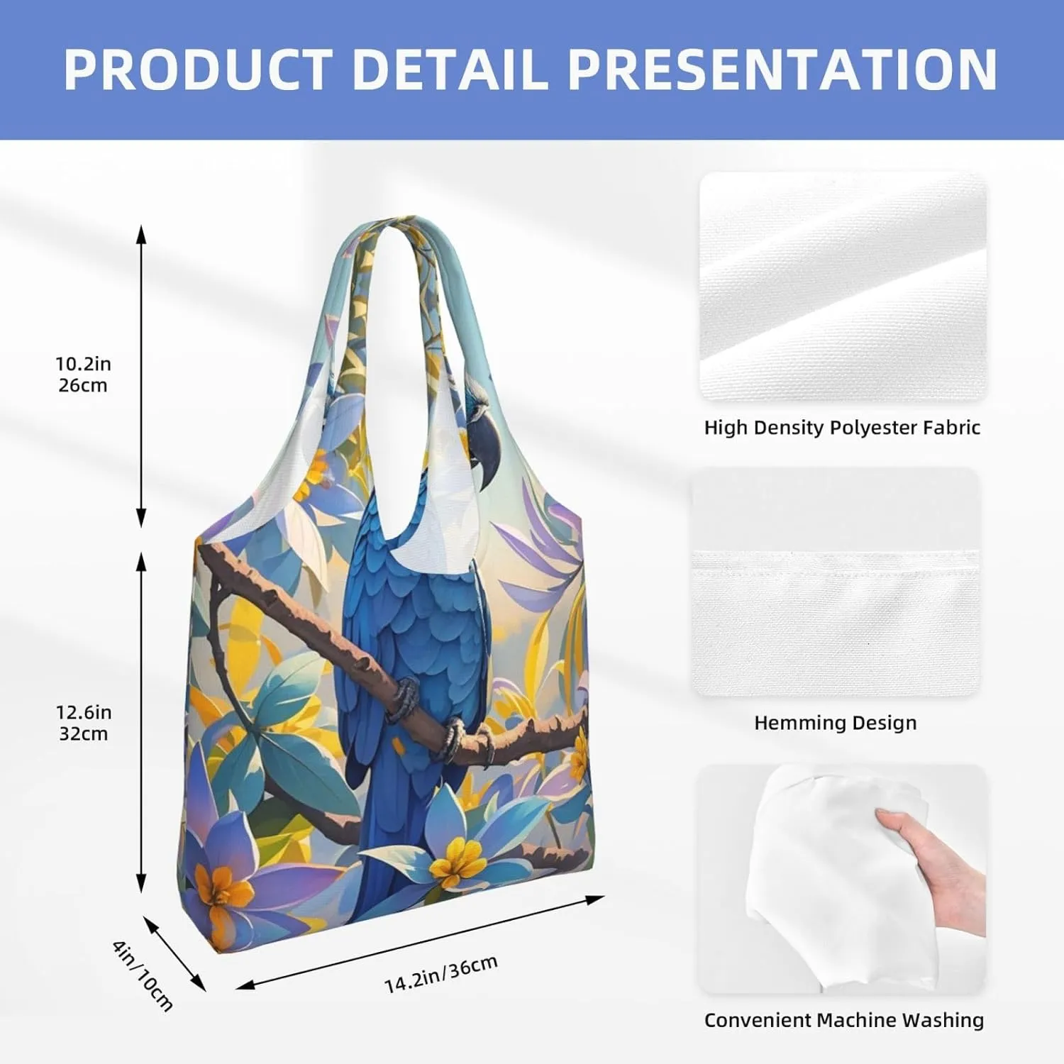 Canvas Tote Bag Lightweight Reusable Grocery Shopping Bag Brook Trout Fly Fishing Handbag for Women Men