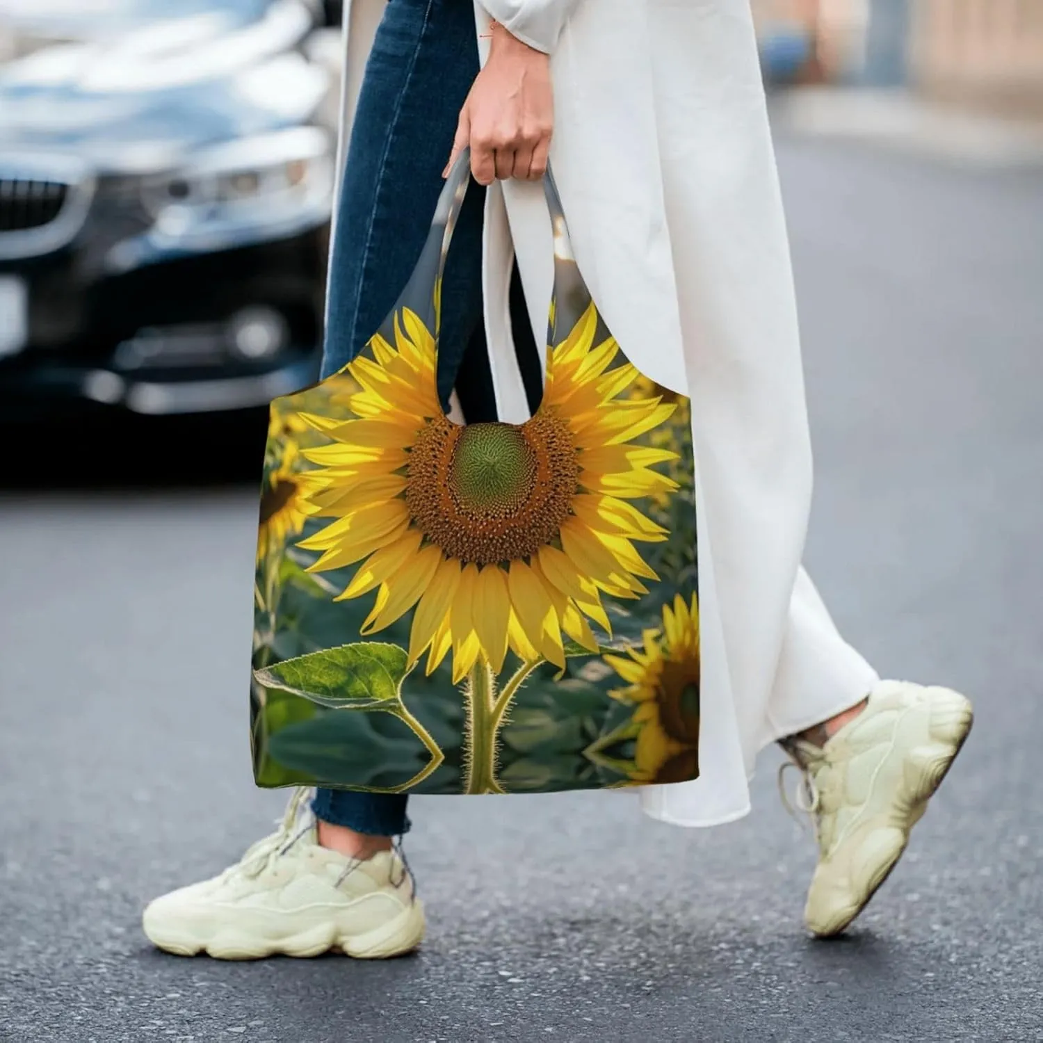 Canvas Tote Bag Lightweight Reusable Grocery Shopping Bag Tractor farm Handbag for Women Men