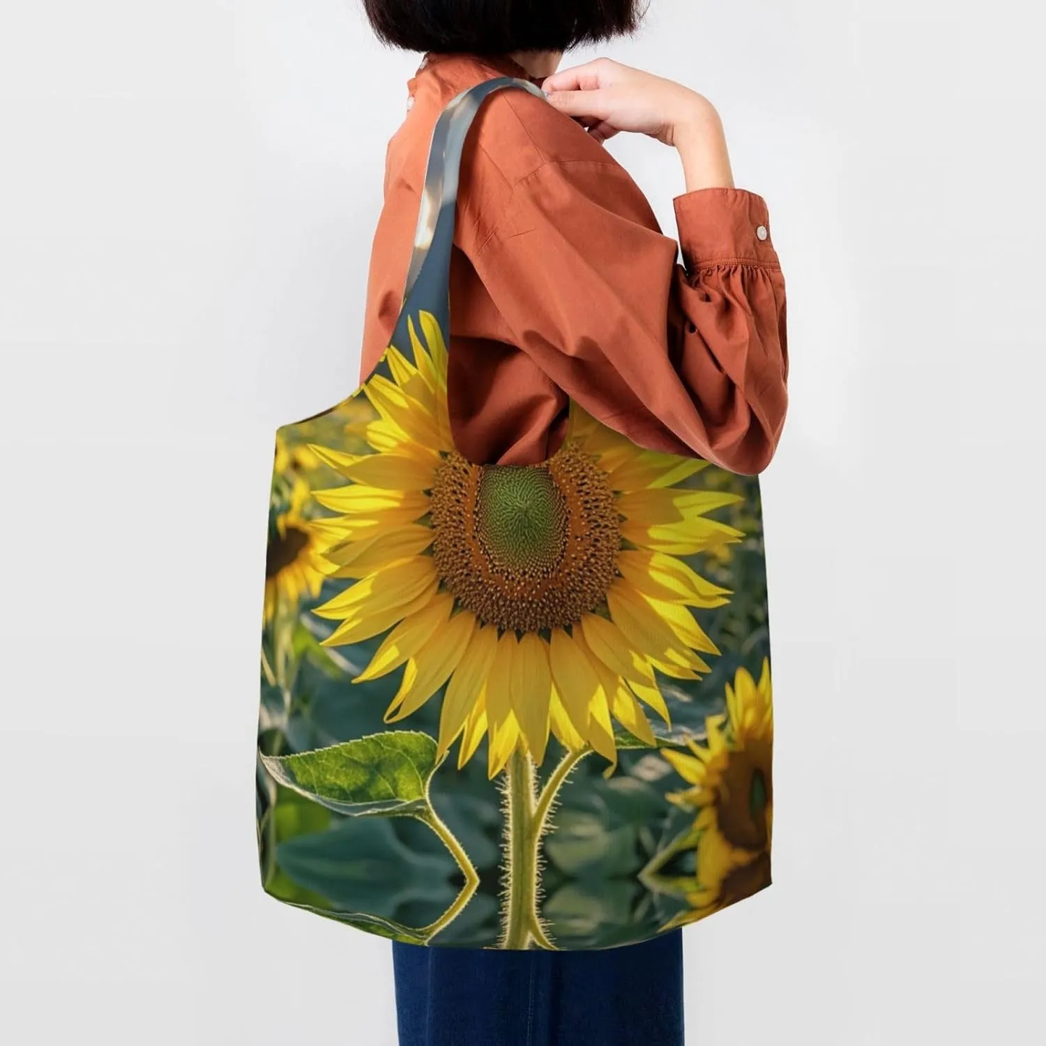 Canvas Tote Bag Lightweight Reusable Grocery Shopping Bag Tractor farm Handbag for Women Men