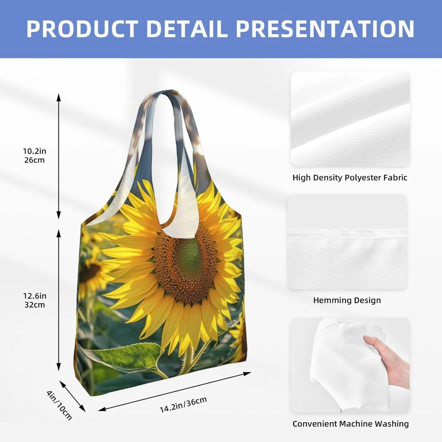 Canvas Tote Bag Lightweight Reusable Grocery Shopping Bag Tractor farm Handbag for Women Men
