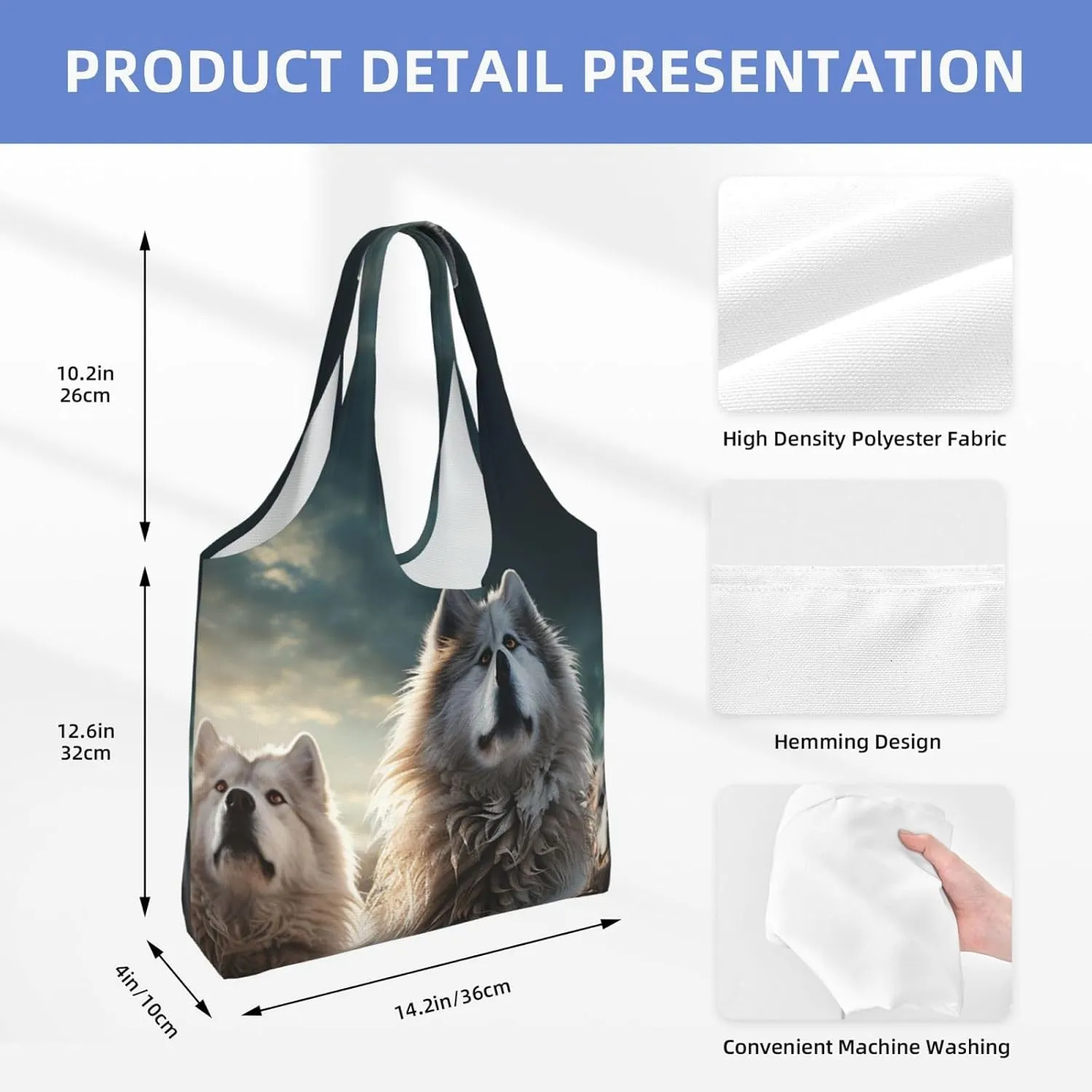 Canvas Tote Bag Lightweight Reusable Grocery Shopping Bag Yellow Flowers Handbag for Women Men