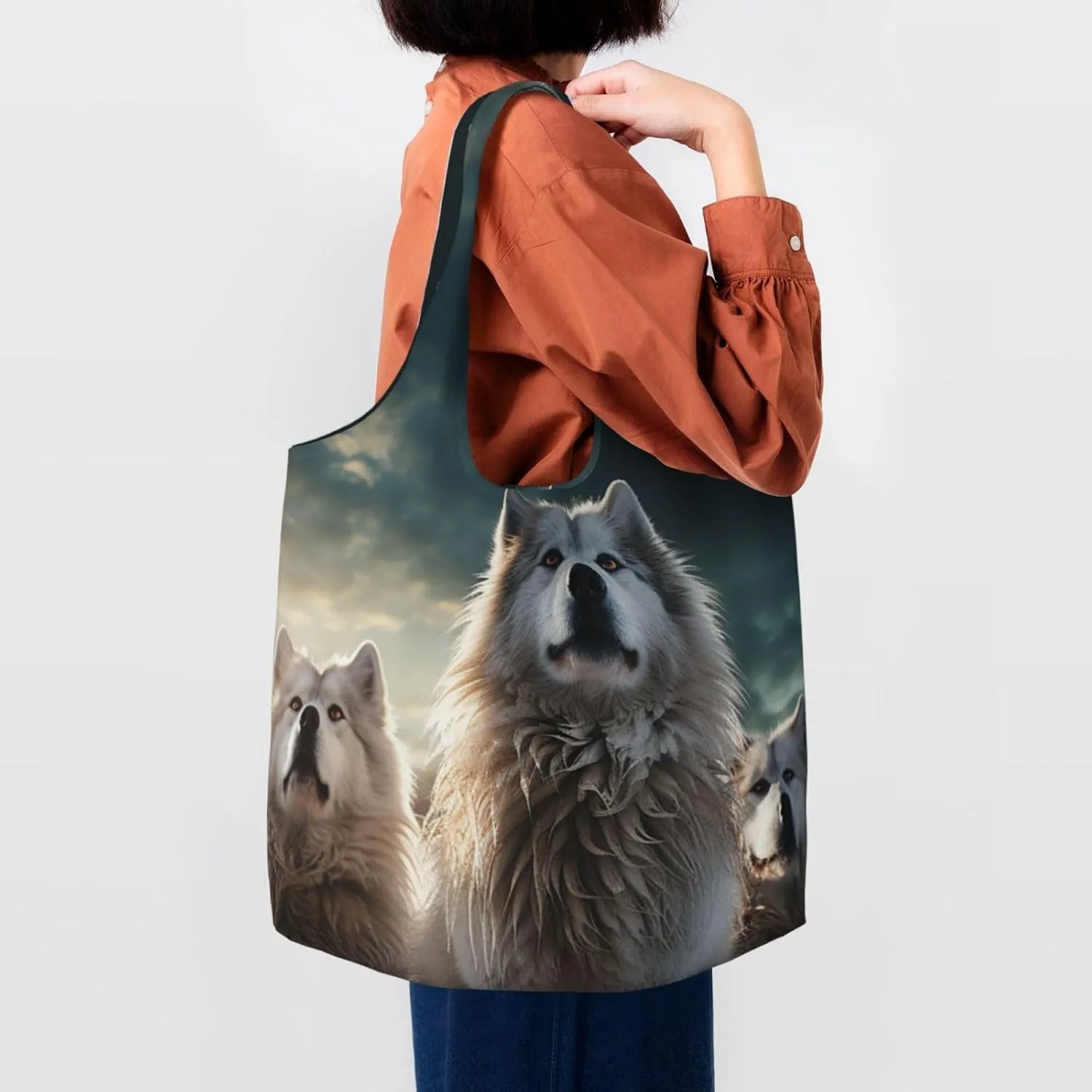Canvas Tote Bag Lightweight Reusable Grocery Shopping Bag Yellow Flowers Handbag for Women Men