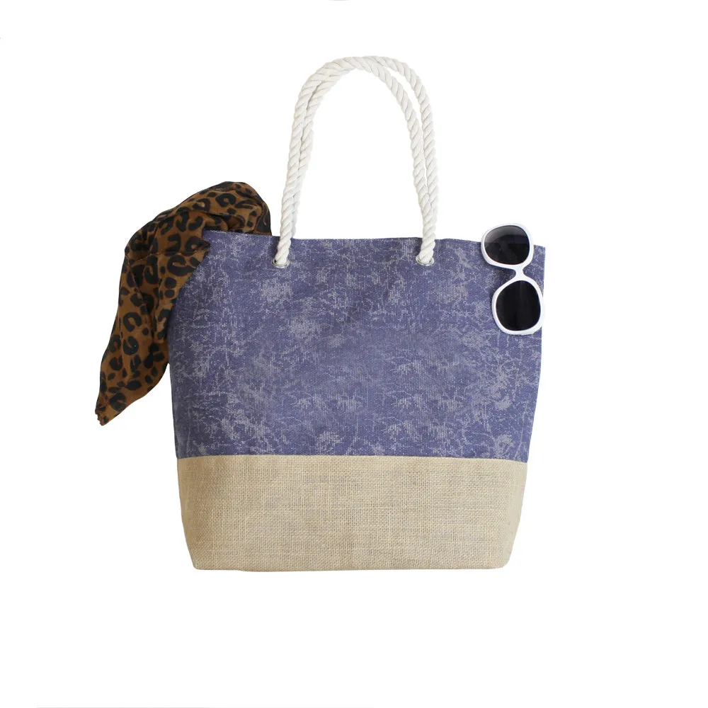 CANVAS W/ JUTE TOTE