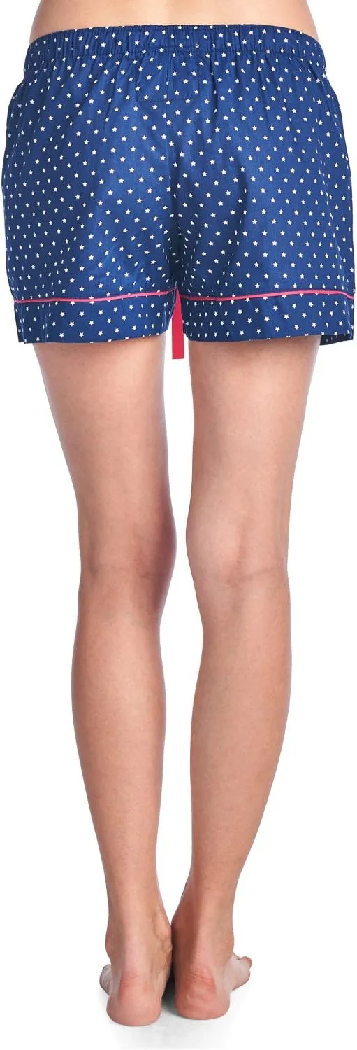 Casual Nights Women's 2 Pack Cotton Woven Lounge Boxer Shorts