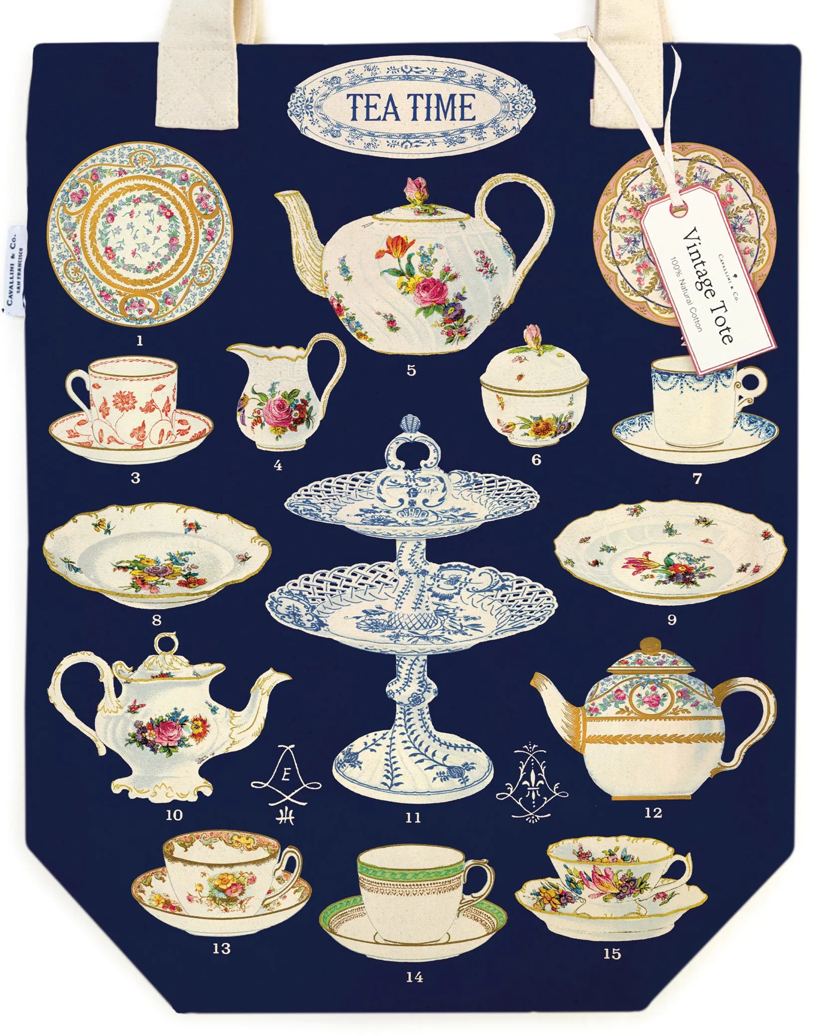 Cavallini & Co. Tea Time Cotton Tote Bag