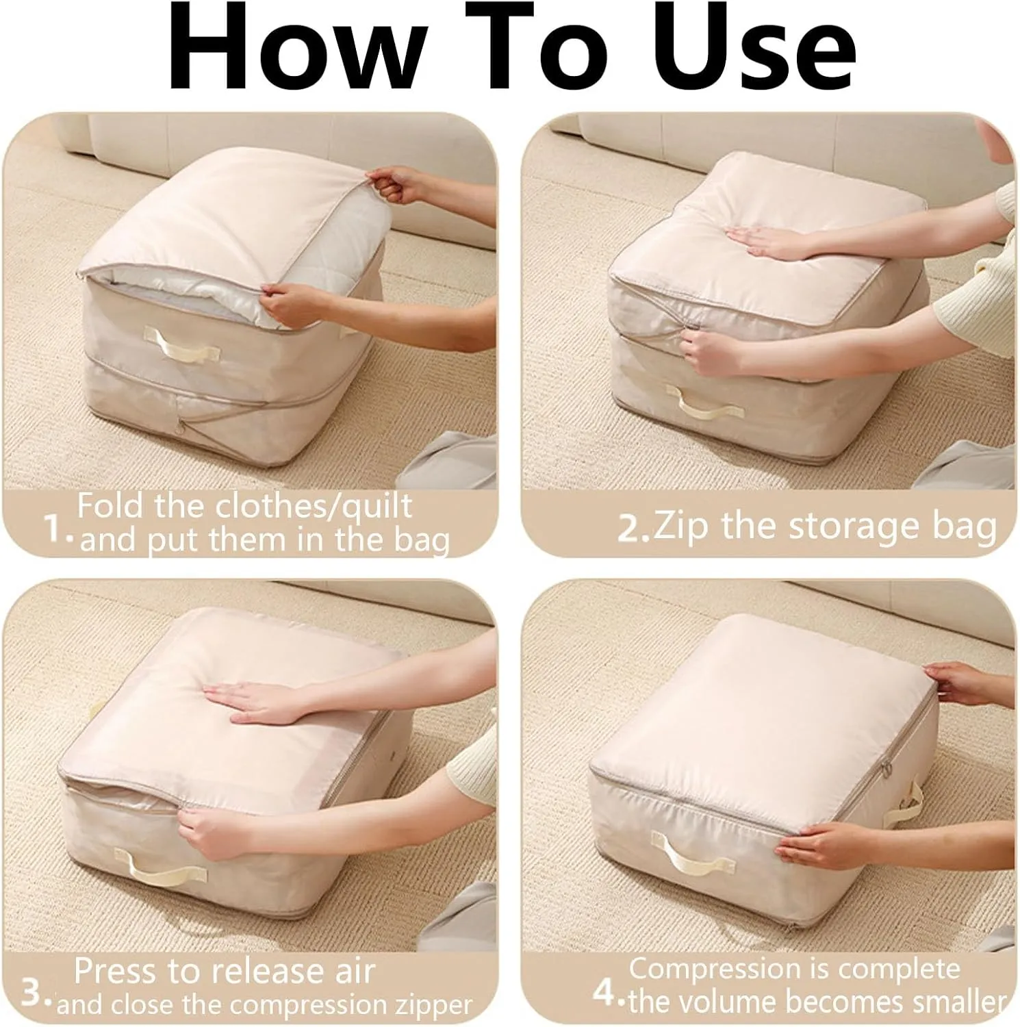 Cavanbrien, Cavanbrien Compression Bags, Ultra Space Saving Self Compression Organizer, 2025 New Cavanbrien Storage Tote for Comforters, Premium Comforter Compression Packaging Cube (2PC-Pink)