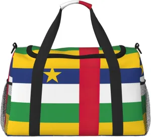 Central African flag print Weekender Overnight Carry On Bag Gym Luggage Bag Duffel Bag for Travel Women