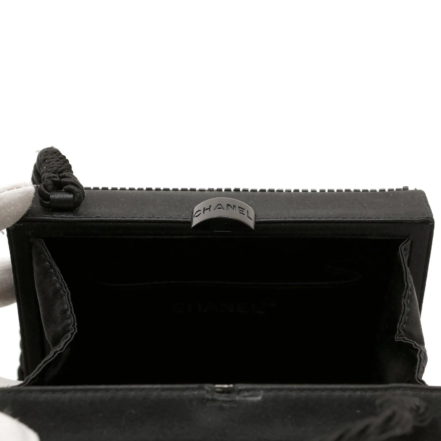 Chanel Black Vintage Beaded Mini Box Evening Bag