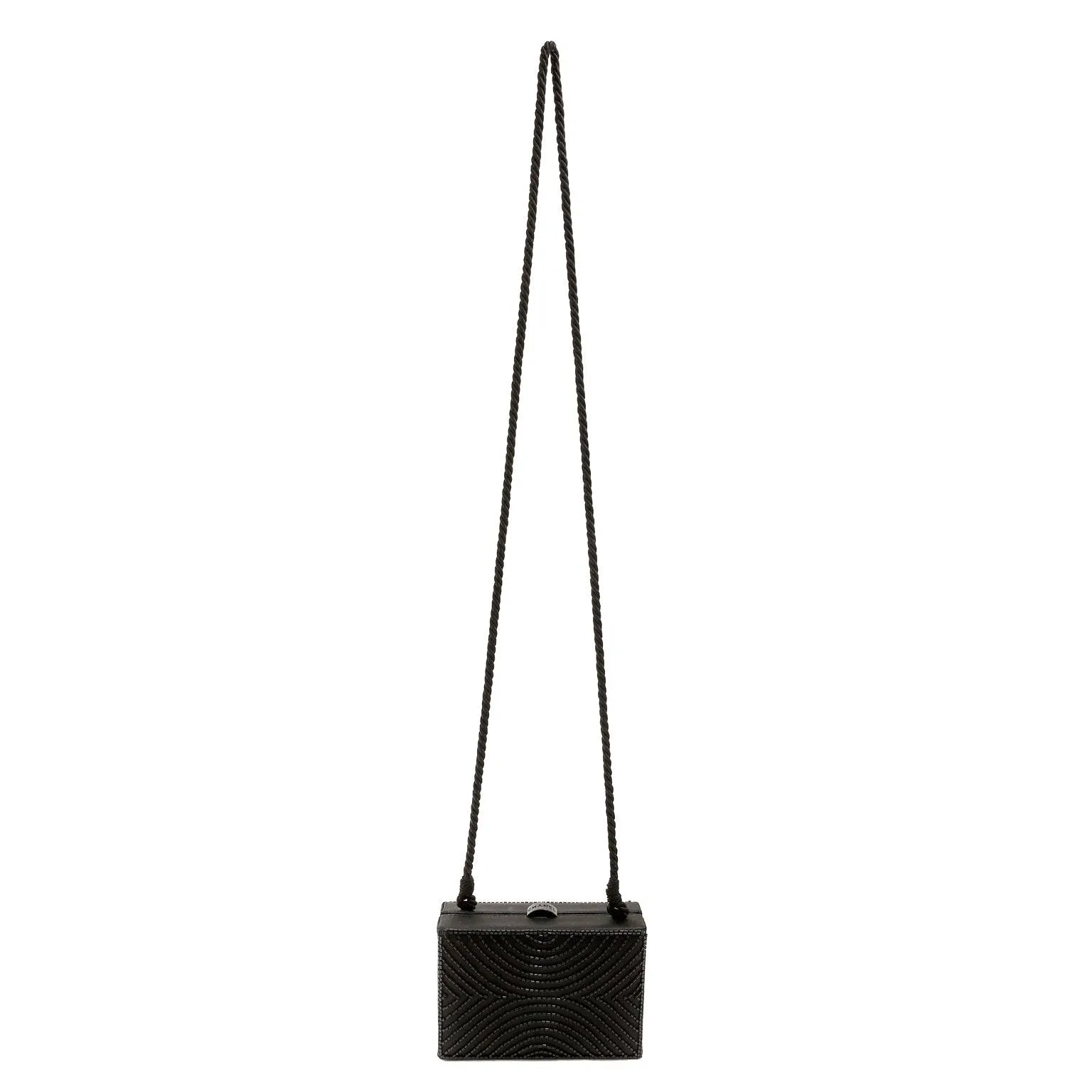 Chanel Black Vintage Beaded Mini Box Evening Bag