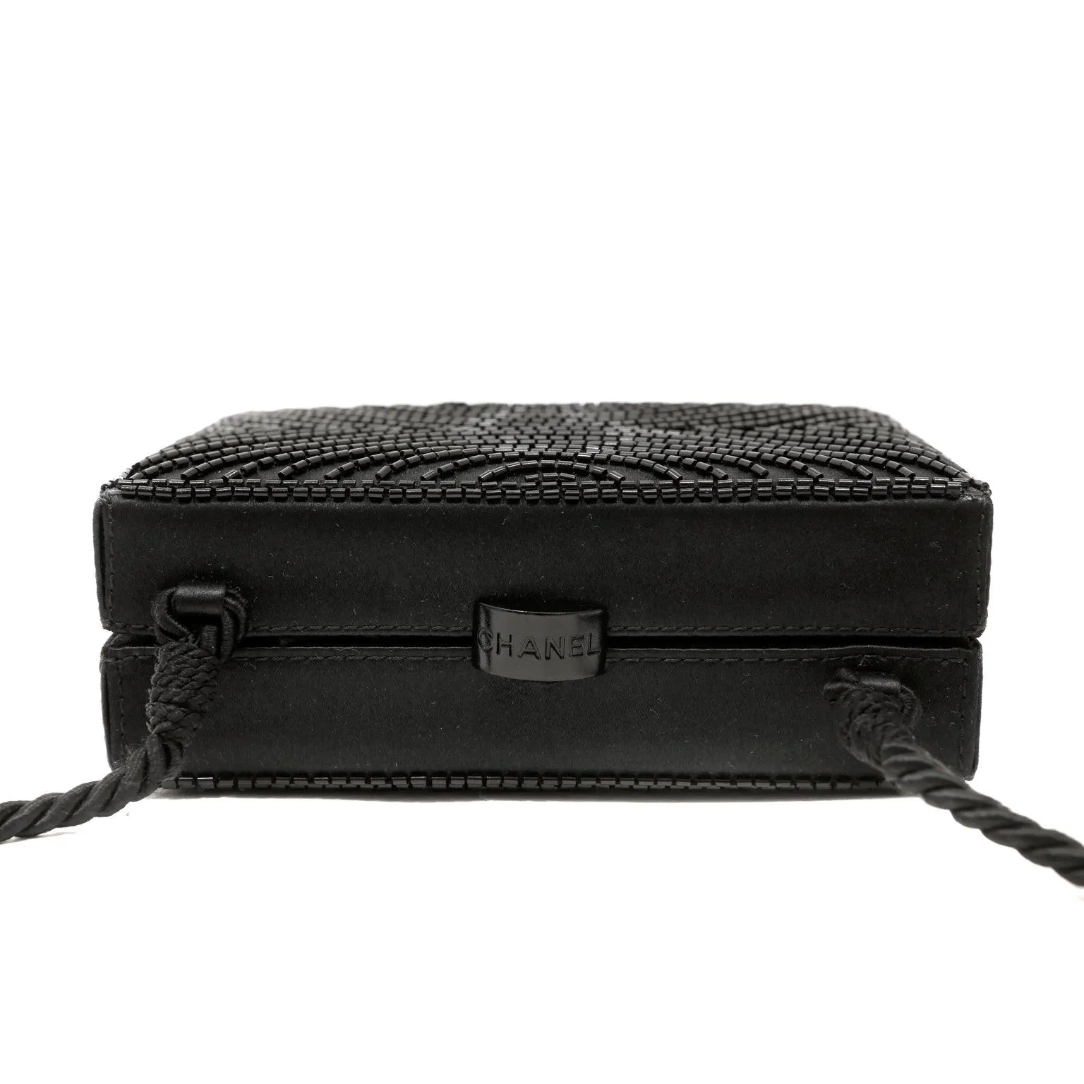 Chanel Black Vintage Beaded Mini Box Evening Bag