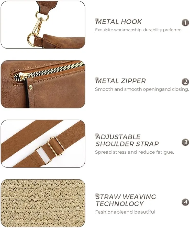 Checkered Crossbody Bag for Women Checkerboard Bum Bags PU Canvas Sling Purse with Mini Wallet