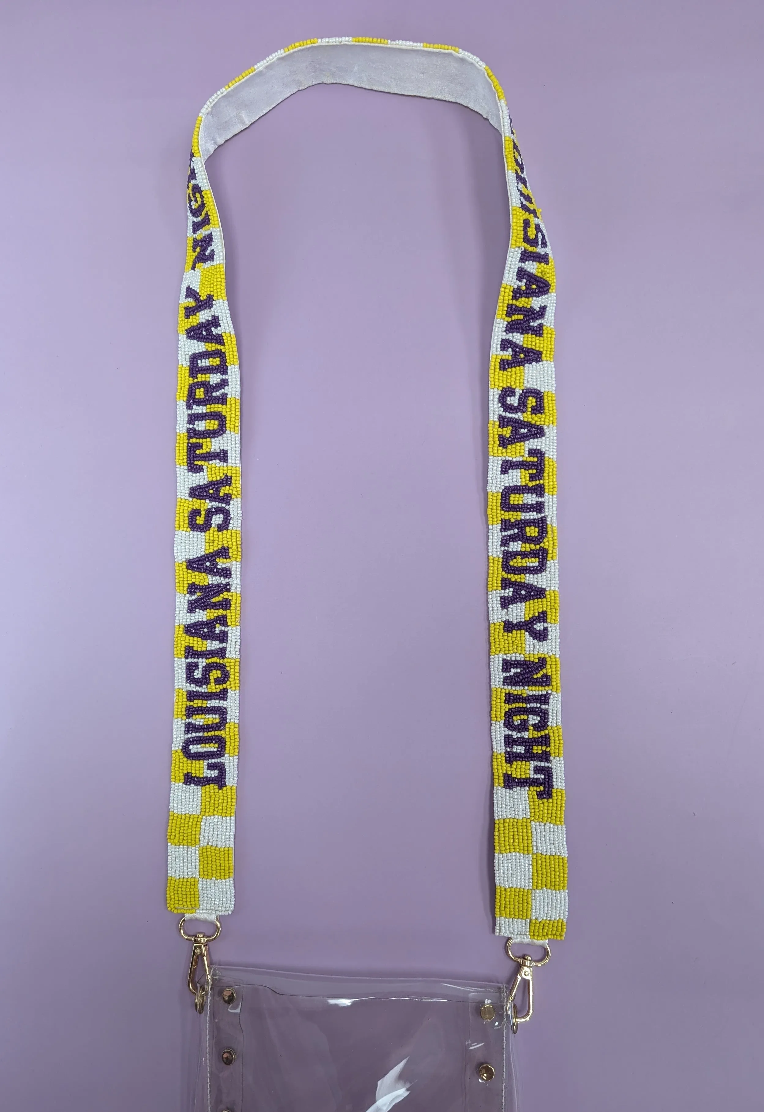 Checkered Louisiana Saturday Night | Custom Beaded Purse Strap