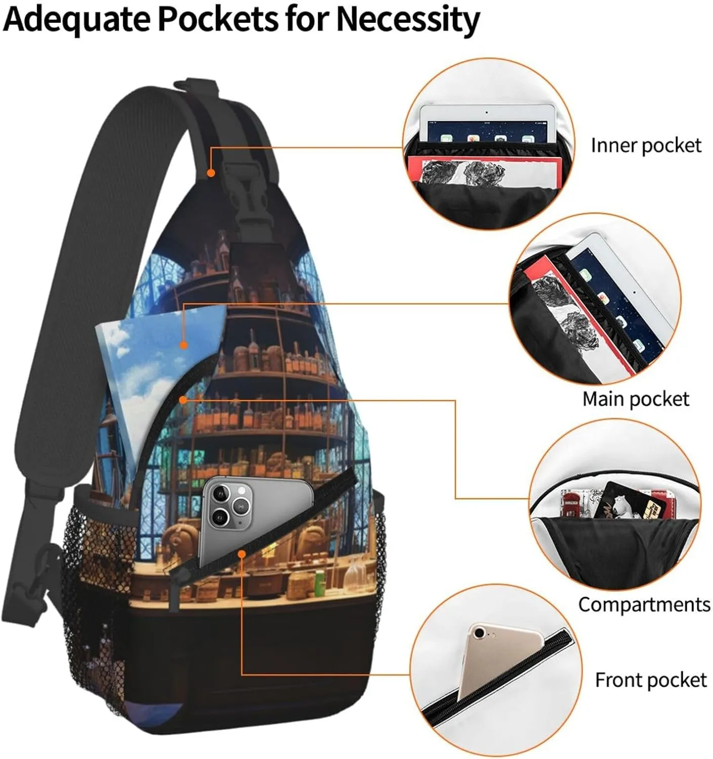 Chemistry Laboratory Sling Bag Backpack For Men Cross Chest Bag Crossbody Shoulder Bag Travel Hiking Daypack