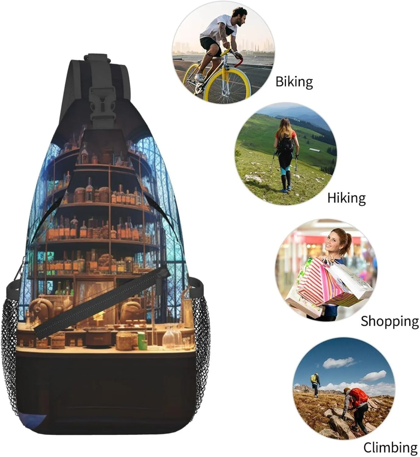 Chemistry Laboratory Sling Bag Backpack For Men Cross Chest Bag Crossbody Shoulder Bag Travel Hiking Daypack