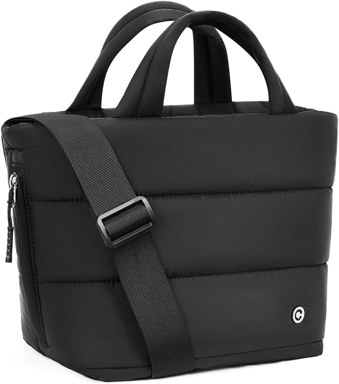 CHOLISS Small Puffer Tote Bag for Women - Quilted Crossbody Bags, Puffy Nylon Satchel Travel Handbags