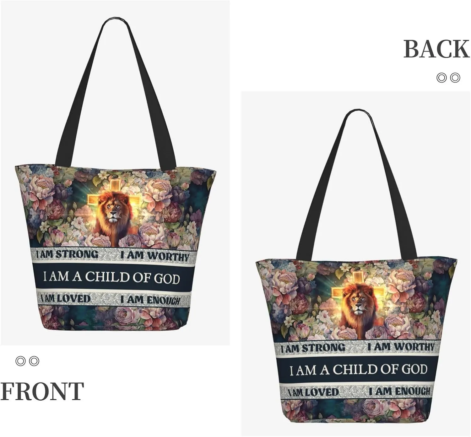 Christian Tote Bags for Women Bible Bags for Women Religious Gifts Bible Church Bag Reusable Grocery Shopping Bag